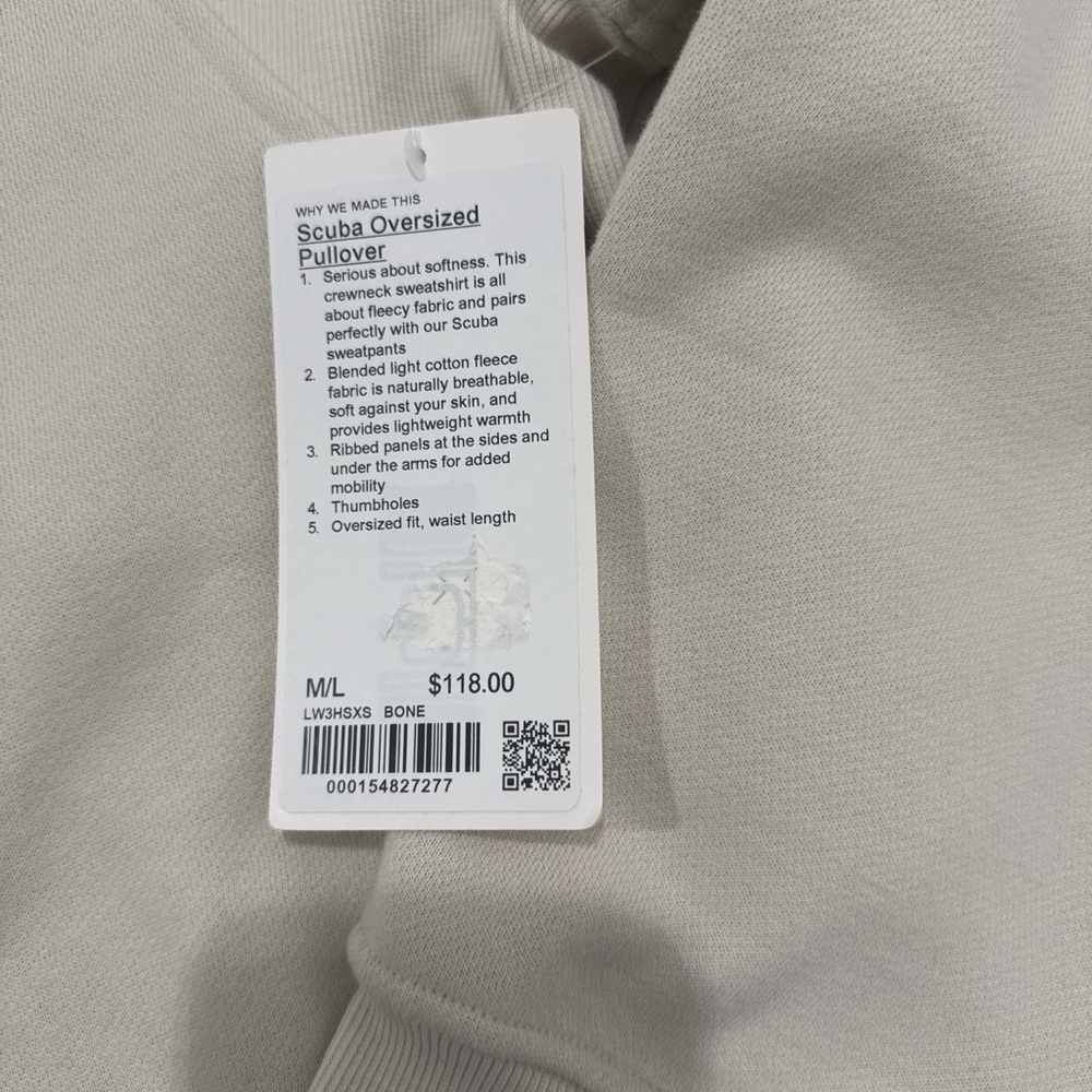 NWT Lululemon Scuba Oversized Pullover M/L - Picture 4 of 4